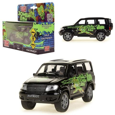 Модель ин. мет. "УАЗ Патриот. Зомби" 12 см, двер, багаж, коробка SB-17-81-UP-ZOM(WB) (Технопарк)