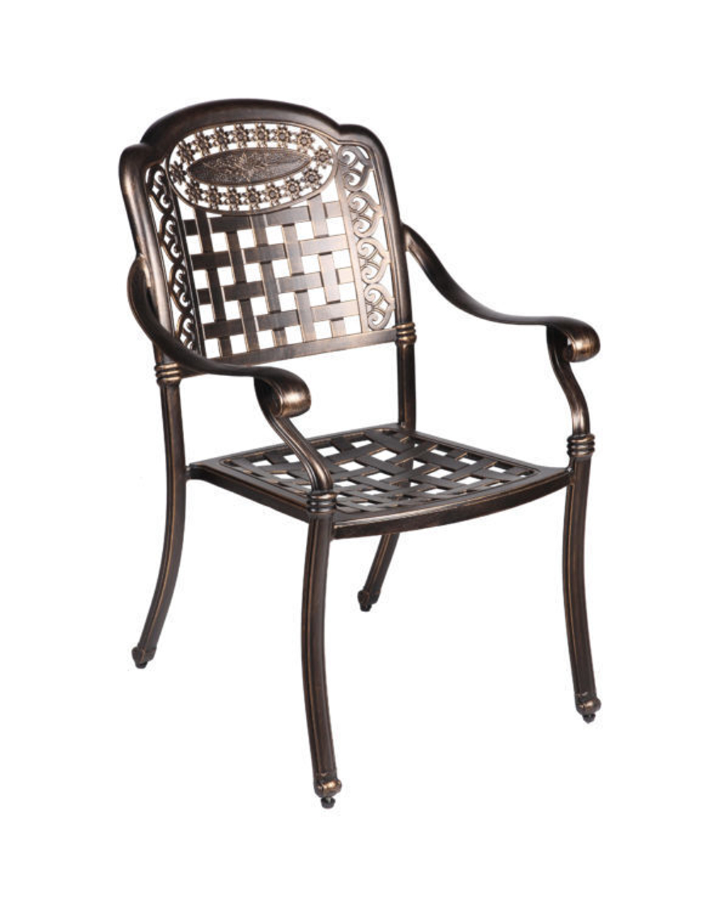 Обеденный комплект из литого алюминия стол Барбекю-4(122см) + 6 кресел Вулкан