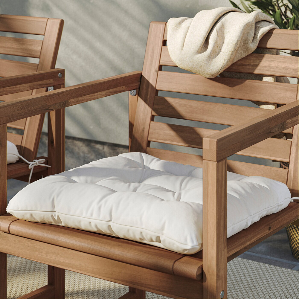 IKEA KUDDARNA  (ИКЕА КУДДАРНА)  -  Подушка для кресла, садовая, светло-серо-бежевая, 50x50 см