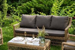 "Гранд Латте" лаунж-зона из искусственного ротанга, цвет соломенный