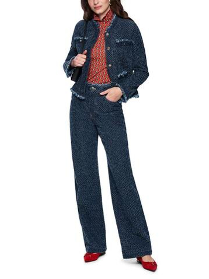 Marc Cain Джинсы из фактурного денима с бахромой