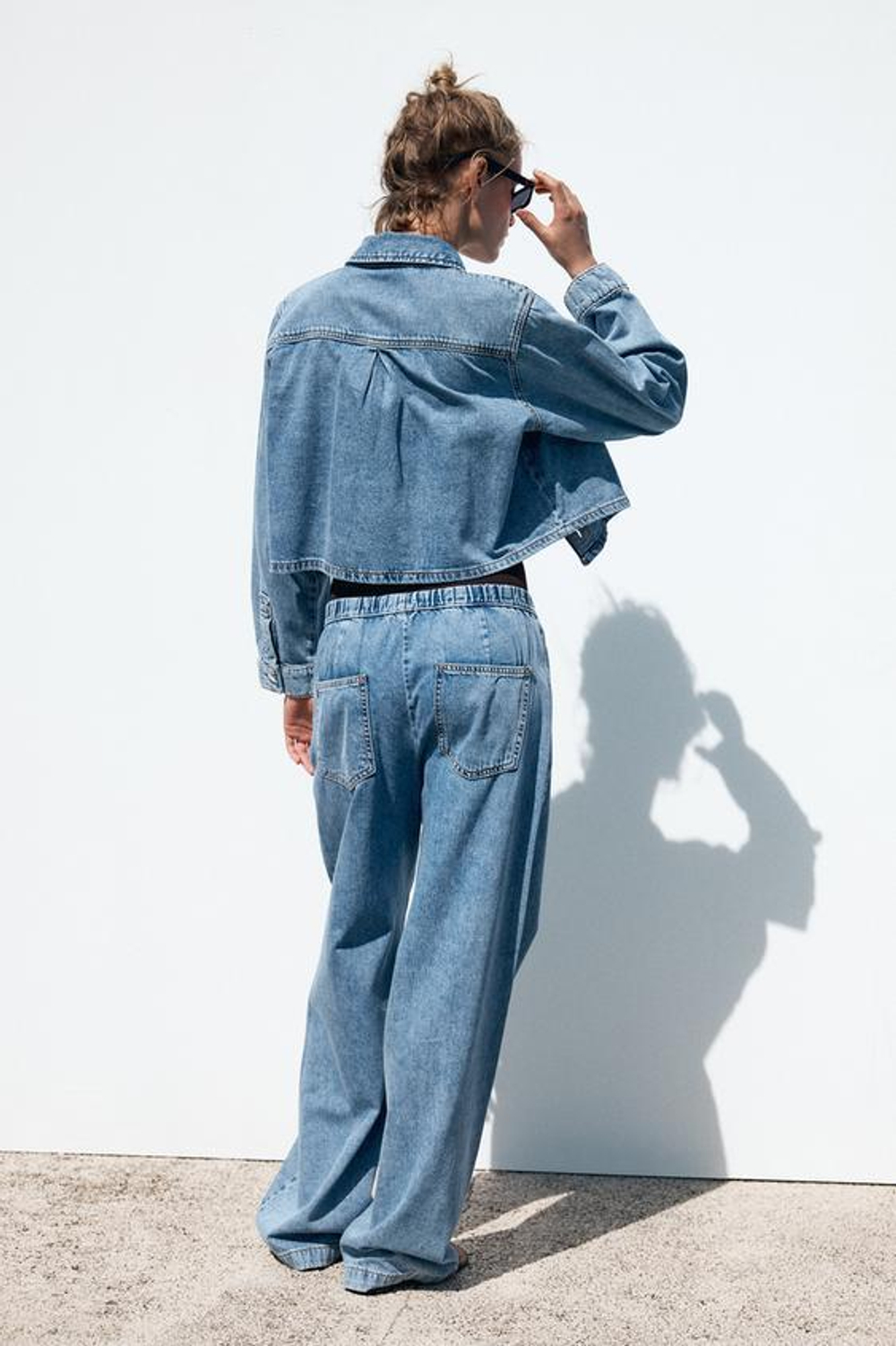 ZARA ДЖИНСЫ-ДЖОГГЕРЫ Z1975 WIDE-LEG, ВЫЦВЕТШИЙ СИНИЙ