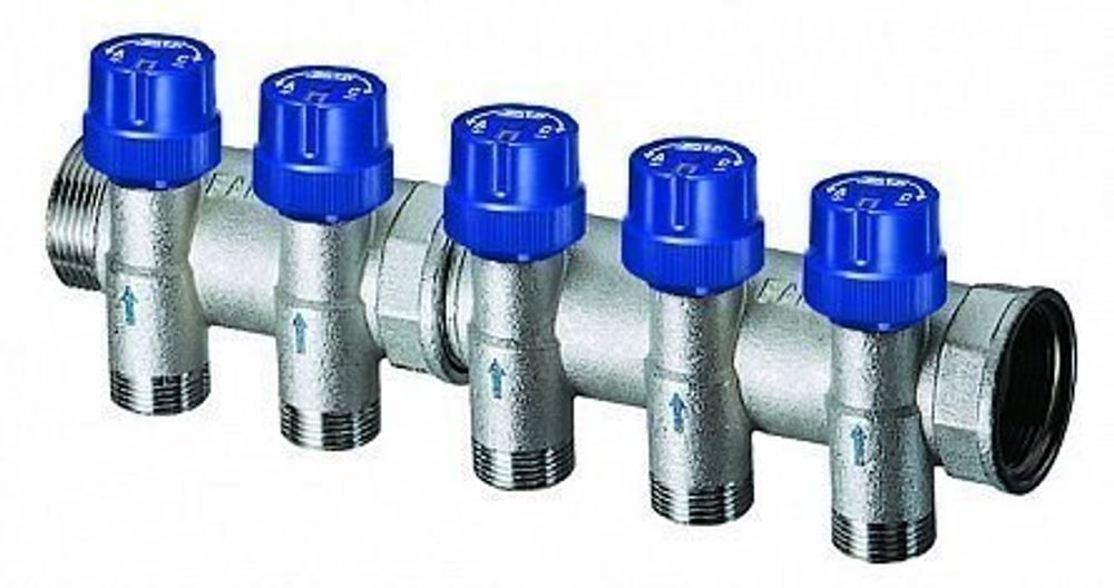 Терморег.коллектор 1&quot;, 4 отв.3/4&quot; EUROKONUS