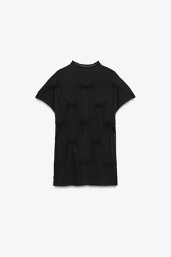 ZARA ТРИКОТАЖНЫЙ ТОП, ЧЕРНЫЙ