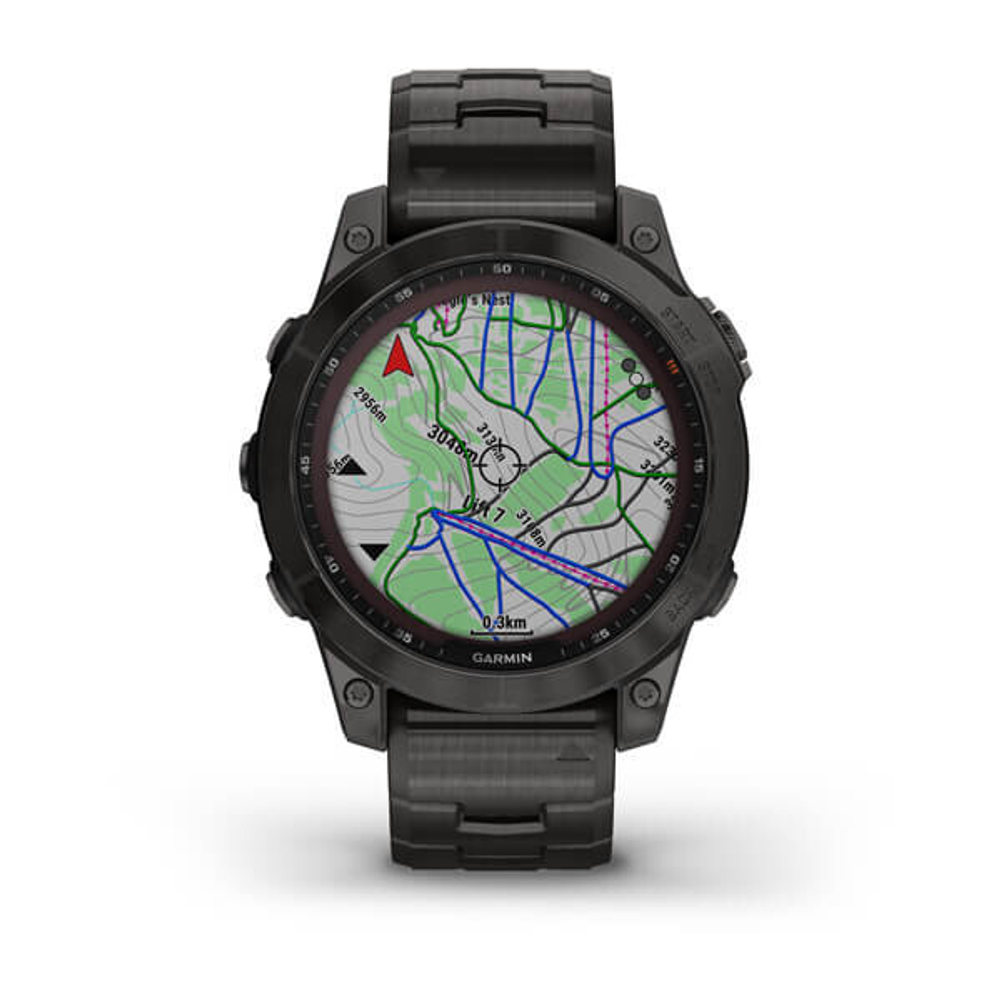 Garmin Fenix 7X Sapphire Solar Титан DLC Carbon Grey с вентилируемым титановым ремешком Carbon Grey DLC 51 мм (010-02541-27)