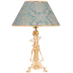 Настольная лампа Флора Айвори с абажуром №38 Vatican (Ватикан) Аквамарин
