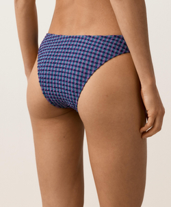 OYSHO Полуоткрытые плавки бикини U-образной формы в клетку виши, темно-синий