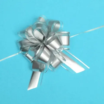 Бант для оформления подарка «Изыск» 5 см, d=17 см, Серебро