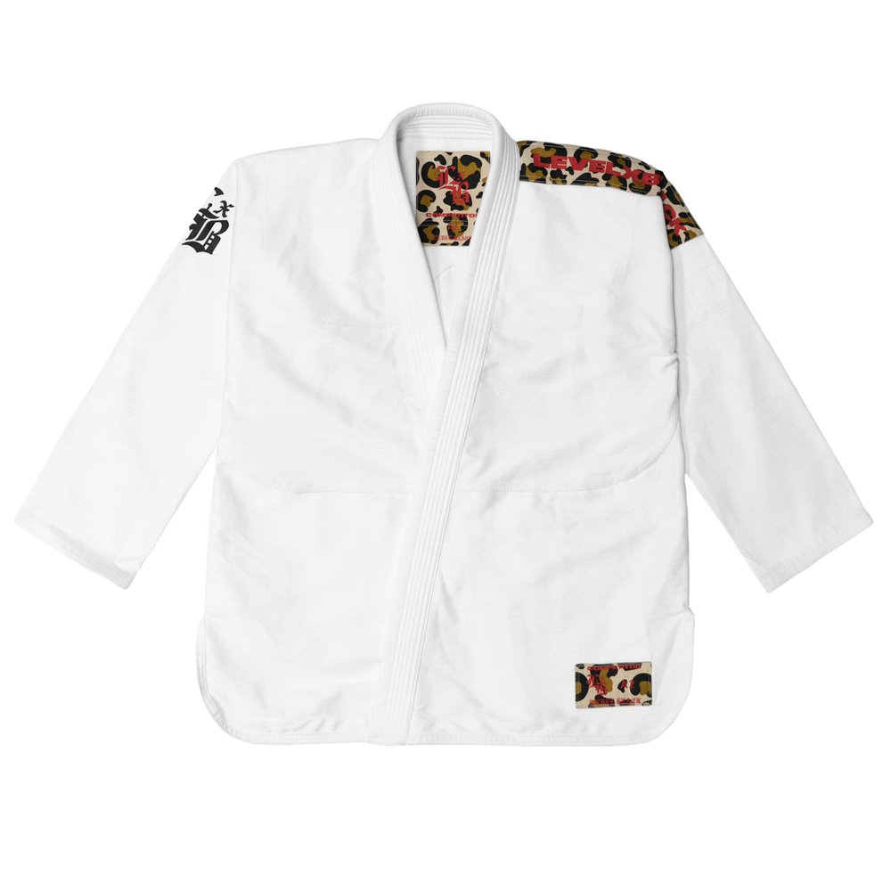 Кимоно Level x Black Pink Leopard Competitor WHITE