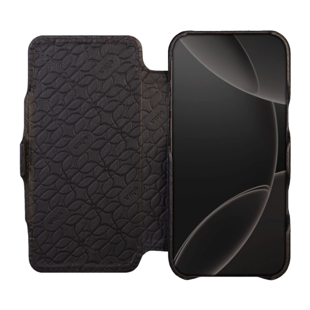 Кожаный чехол-книжка MagSafe Vaja Folio Floater V-Mag для iPhone 16 Pro Max Чехол ручной работы из натуральной патагонской кожи «флотер» с магнитной застёжкой