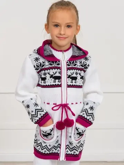 Кардиган вязаный на молнии для девочки