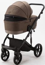 Детская коляска Adamex Marco 2 в 1 GA10 (ШОКОЛАД.ТК.+ ШОК. КОЖ. ОТДЕЛКА)