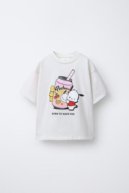 ZARA ФУТБОЛКА POCHACCO © SANRIO, ЦВЕТ ЛЬДА