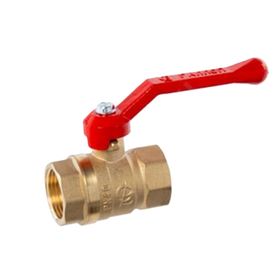 Кран шаровой латунь Стандарт 220 аналог 11б27п1 Ду 20 Ру40 ВР рычаг красный ГАЛЛОП 107182