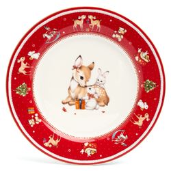ТАРЕЛКА ЗАКУСОЧНАЯ LEFARD "С НОВЫМ ГОДОМ!" 19 СМ КРАСНАЯ (КОР=18ШТ.)