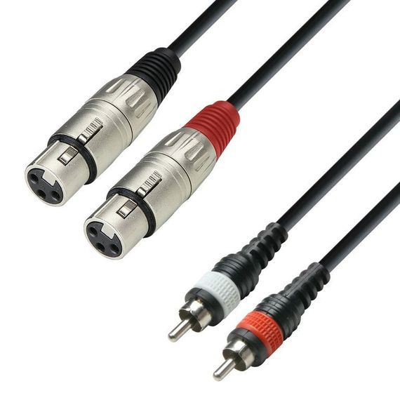 Adam Hall K3 TFC 0100 - кабель аудио 2 x RCA (M) - 2 x XLR (F), 0.22 мм2, 1 м, moulded