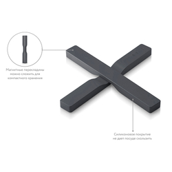 Подставка под горячее магнитная magnetic trivet серая