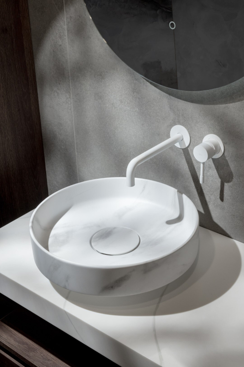 Boheme Раковина накладная Corian 400*130 Calacatta