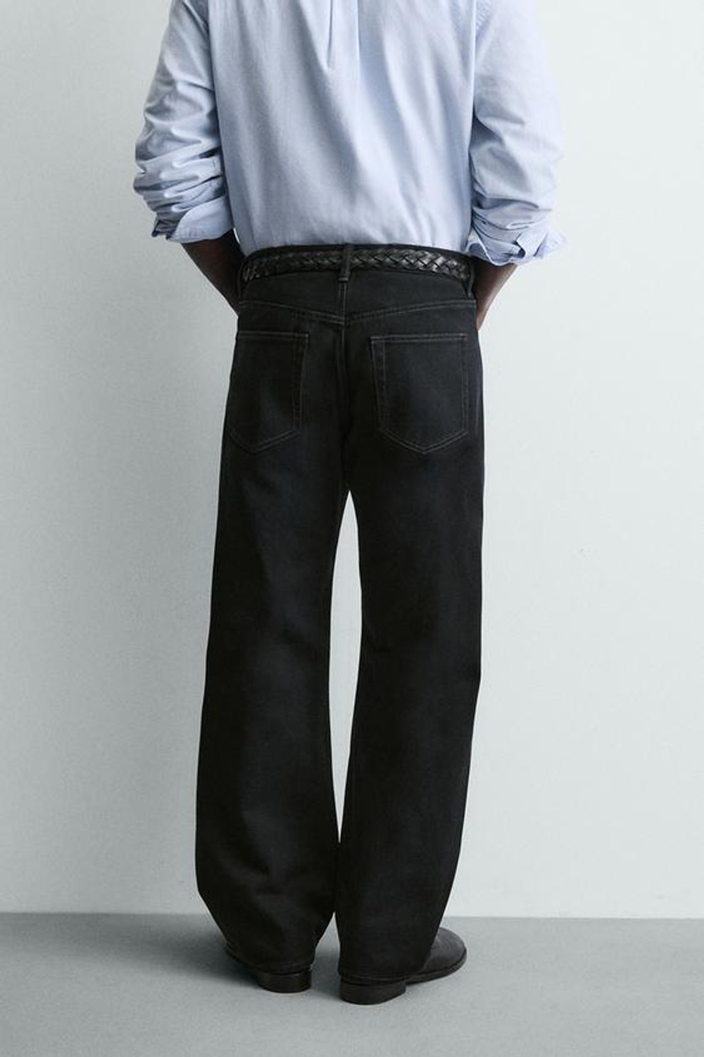 ZARA ДЖИНСЫ СВОБОДНОГО КРОЯ, ТЕМНЫЙ АНТРАЦИТ