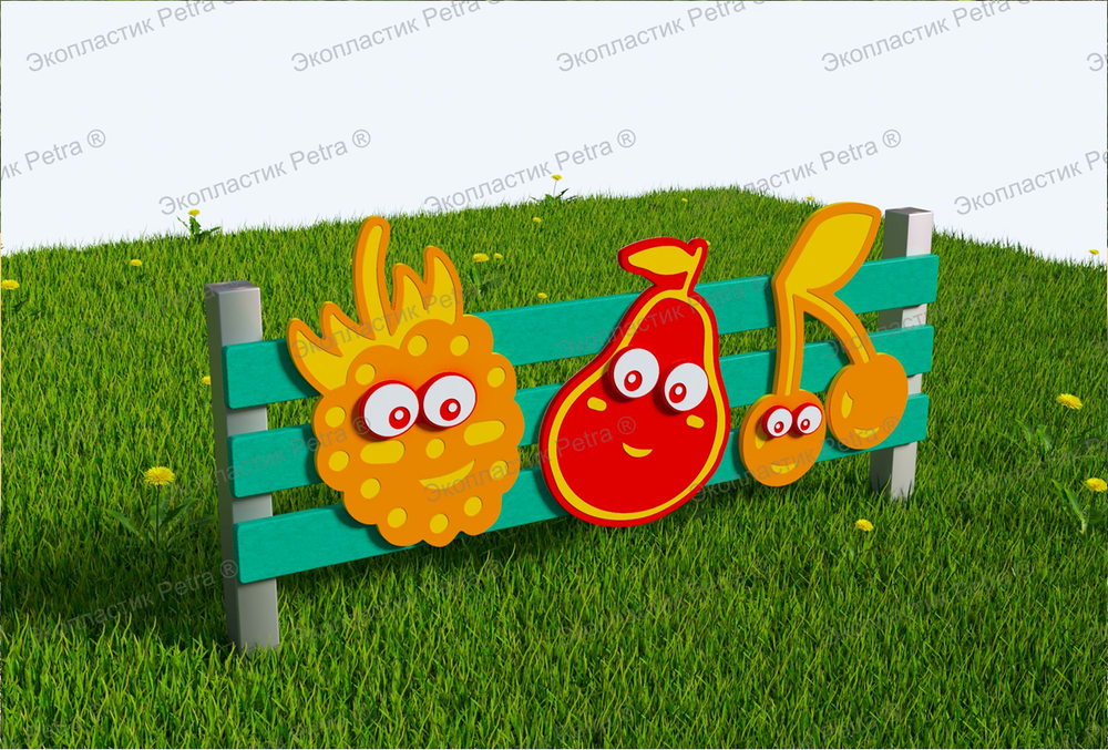 Забор уличный из экопластика Огородный, секция 1490х400 мм