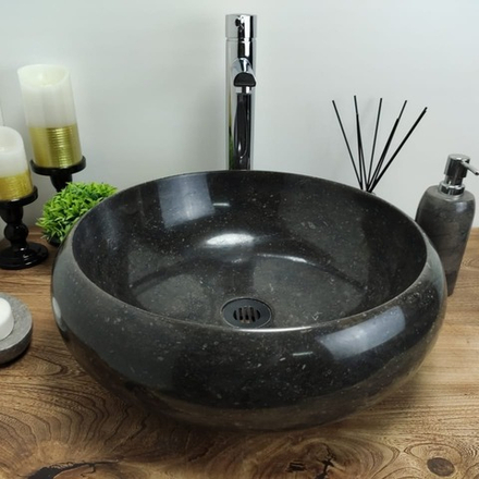 Раковина из мрамора Donut Black Medium DM-60345 45*45*15