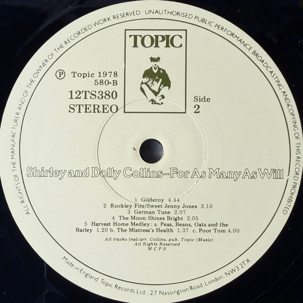 Shirley And Dolly Collins – For As Many As Will (Англия 1978г.)Т