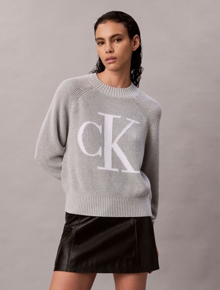 Свитер Calvin Klein Smooth Cotton Monogram Rib Classic Sweater