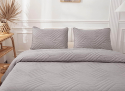 Покрывало 230х250 и 2 наволочки 50х70 Sofi De MarkO Мориц серое