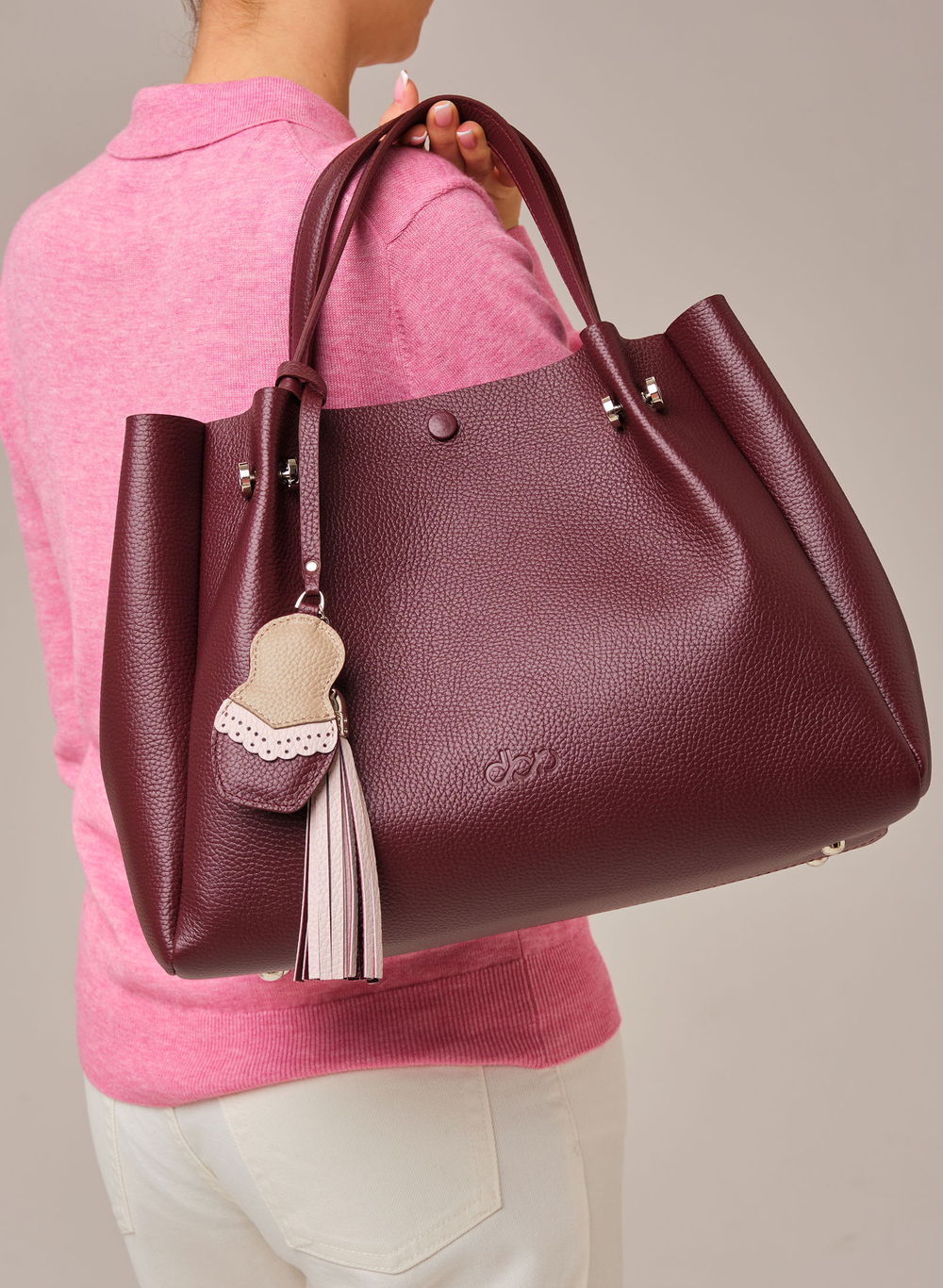 Кожаная сумка Vasilisa DBR 31210 зимняя вишня