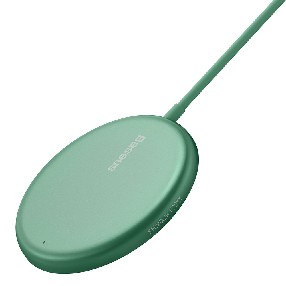 Беспроводная зарядка Baseus Simple Mini Magnetic Wireless Charger - Green