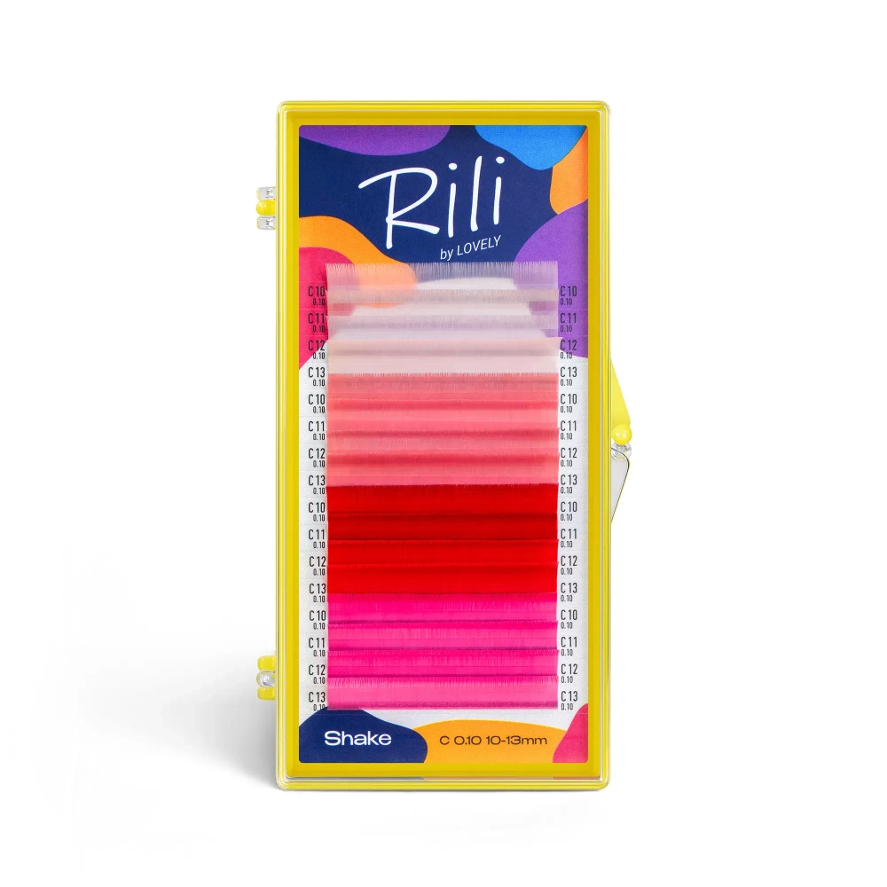 Ресницы цветные Rili Shake Coral - 16 линий - MIX