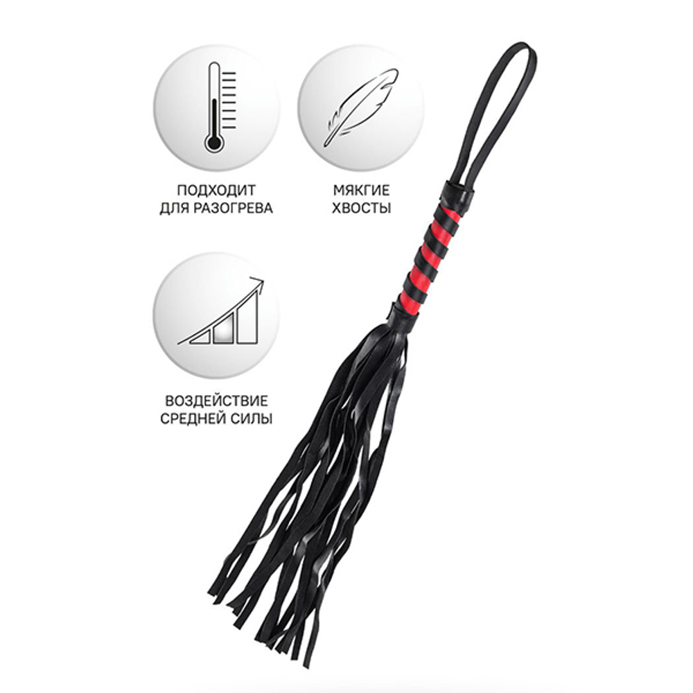 Черно-красный флоггер 45см ToyFa Anonymo 310004
