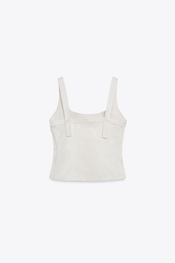 ZARA АТЛАСНЫЙ ТОП-БЮСТЬЕ, СЕРЕБРИСТЫЙ