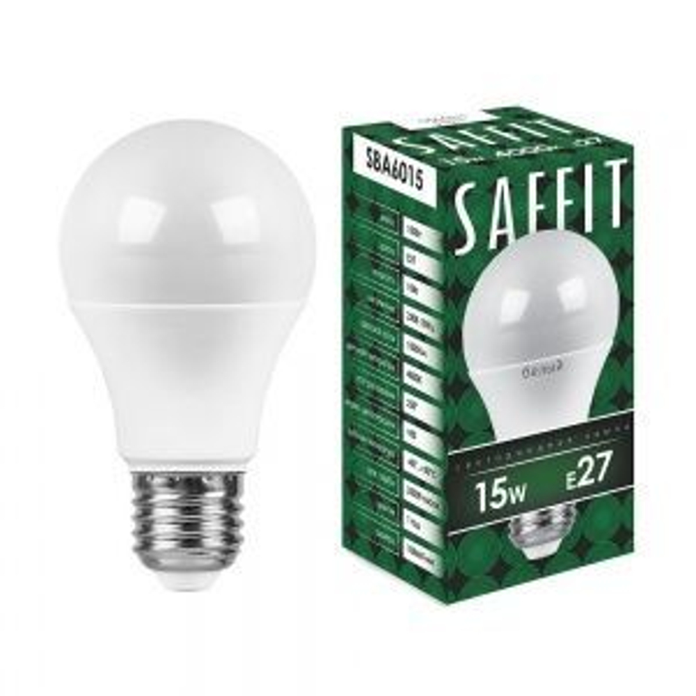Лампа светодиодная 15W 4000K 230V E27 A60 1500Лм FERON SAFFIT
