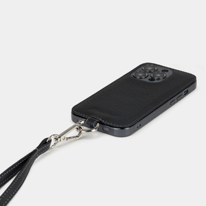 Чехол-накладка для iPhone 14 Pro Max из натуральной кожи теленка, черного цвета