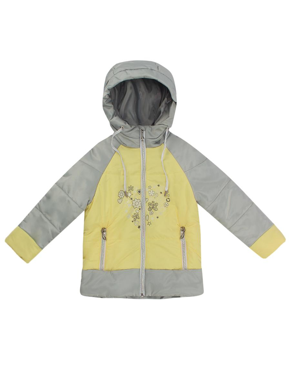 Куртка для девочек "Аглая" 26, 104р, св.желтый/серебро
