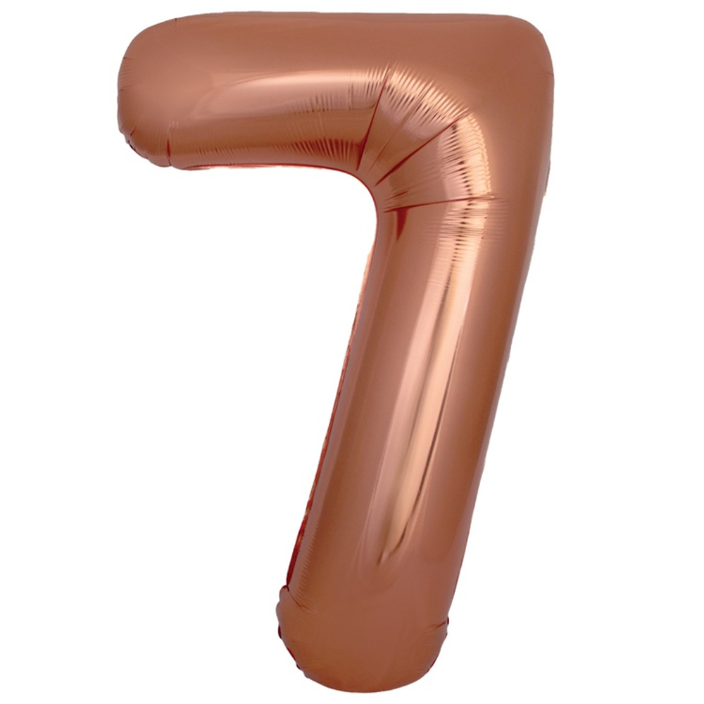 Шар фольгированный Цифра 7 101 см (Бронзовый)