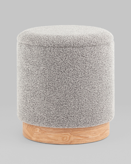 Пуф с ящиком Холли S букле серый