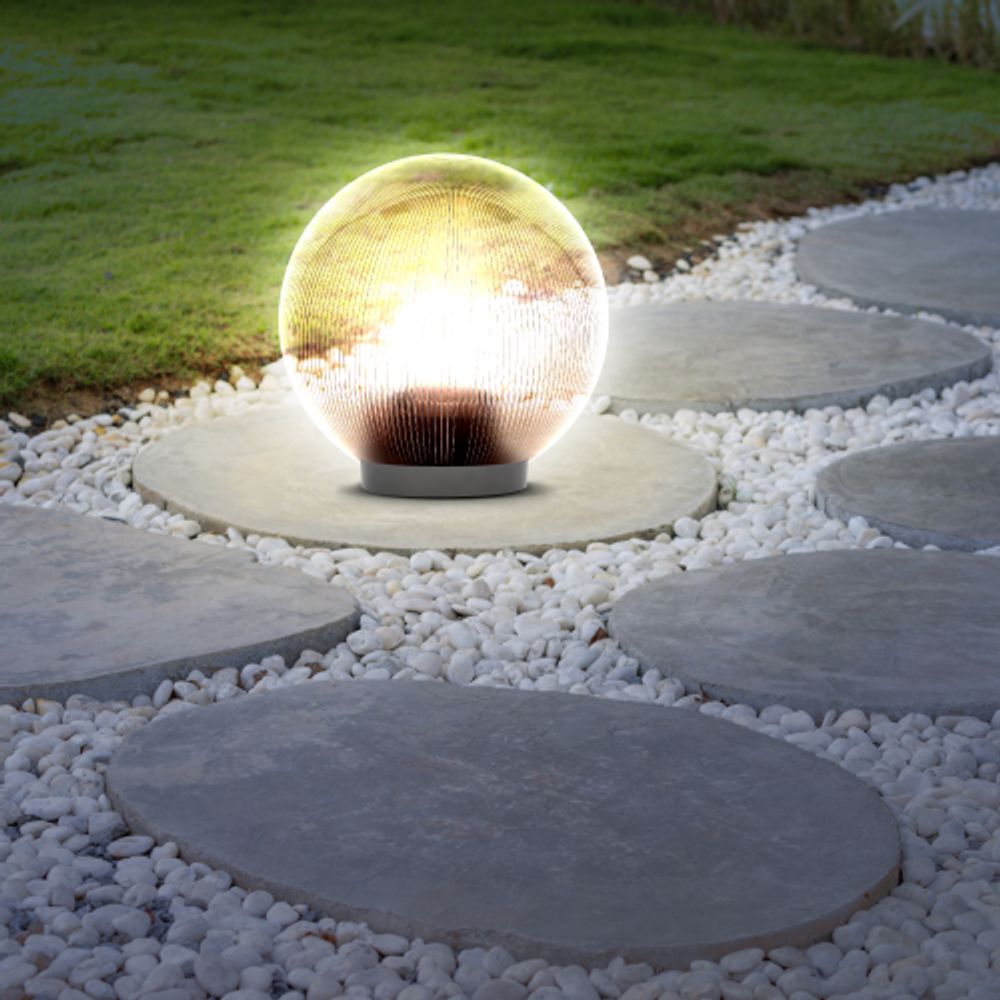 Садово-парковый светильник ЭРА НТУ 02-60-205 шар дымчатый призма на опору / кронштейн IP44 Е27 max60Вт d200mm | Садовые и парковые светильники