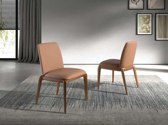 Стул Angel Cerda 4135 из экокожи коричневого цвета