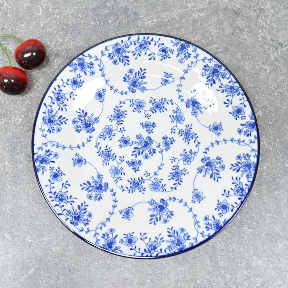 Тарелка десертная 20см Голубой ситец