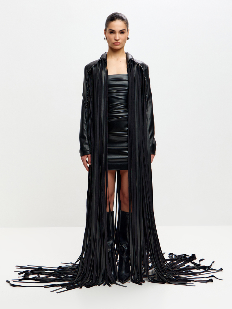 Жакет CORVUS с бахромой из исскуственной кожи