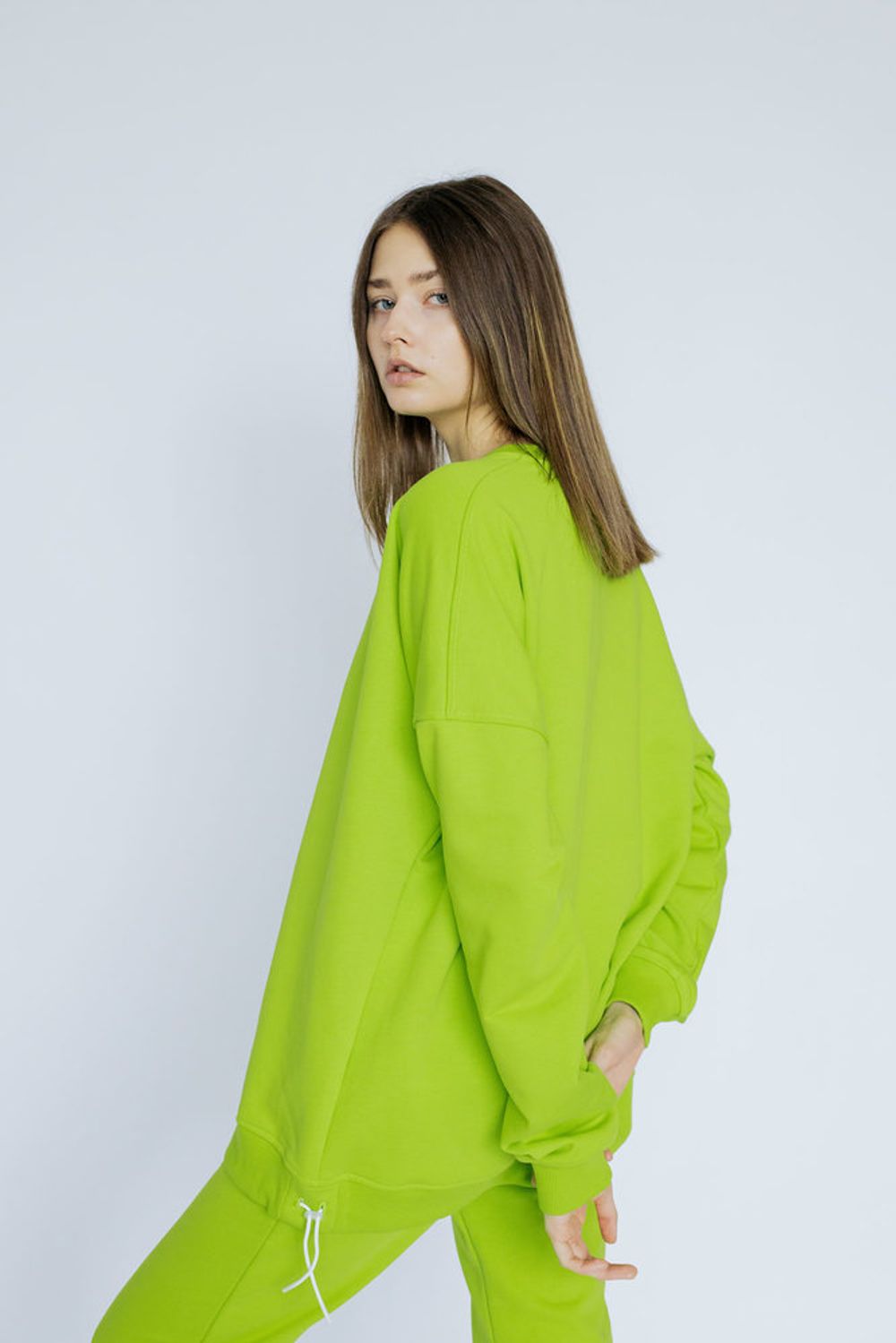 Толстовка Кот-агрессор Зеленая