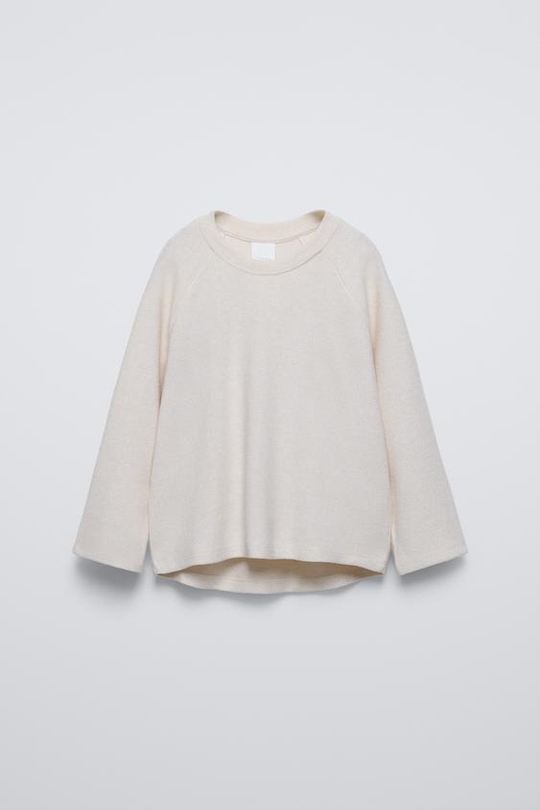 ZARA ОДНОТОННАЯ ФУТБОЛКА SOFT TOUCH, БЕЖЕВЫЙ