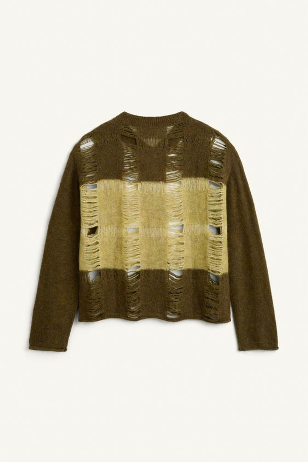 ZARA ТРИКОТАЖНЫЙ СВИТЕР СВОБОДНОГО КРОЯ С ВОЛОКНОМ АЛЬПАКИ, ОТТЕНКИ ЗЕЛЕНОГО