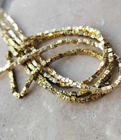 300-з Лава металлиз. кубик 3мм, золото, 20см