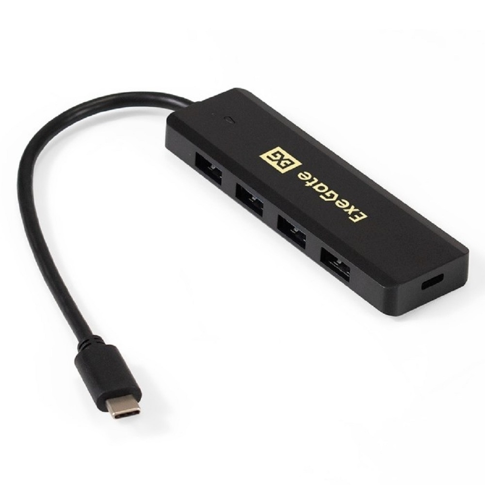 Exegate EX293986RUS USB-Хаб (концентратор) ExeGate DUB-4CP/1 (кабель-адаптер USB Type C --&gt; 4xUSB3.0, Plug&Play, черный)