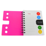 Блокнот А6, Alingar, гребень, пластиковая обложка, с разделителями, ассорти, клетка, 120 л., "Неоновые тона"