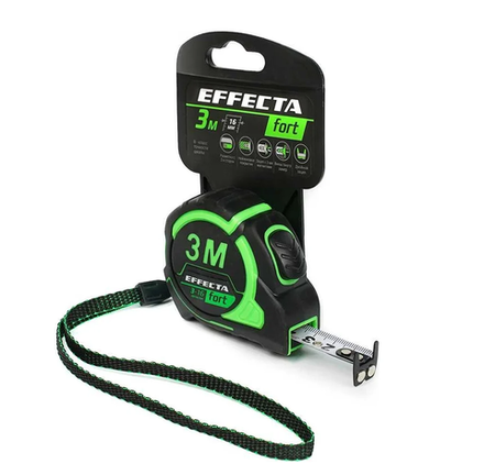 Рулетка Effecta nylon 3м/16мм,автостоп,магнит,нейлон
