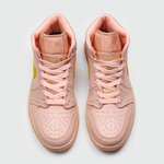 кроссовки Air Jordan 1 Mid Pink Gold Swoosh Wmns